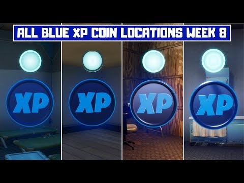 All 4 Blue XP Coins Locations Week 8! - Secret XP Coins Fortnite Chapter 2 Season 2
