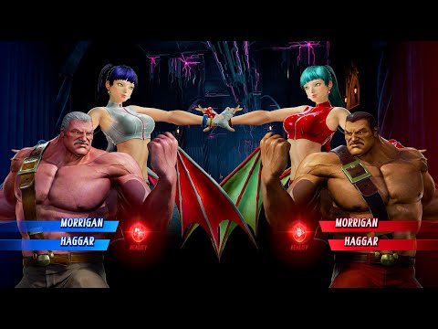 WHITE MORRIGAN & BROWN HAGGAR VS RED MORRIGAN & RED HAGGAR - Marvel vs Capcom Infinite All Costumes