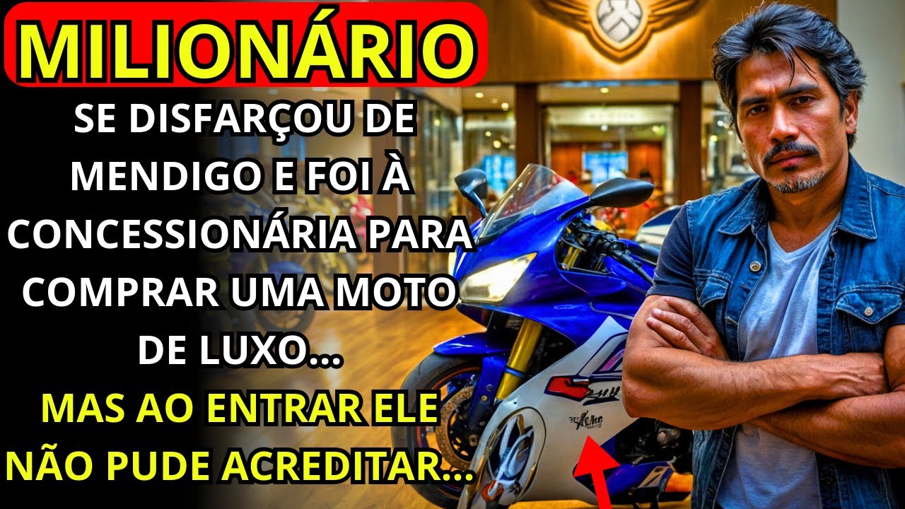 UM MILIONÁRIO SE DISFARÇOU DE MENDIGO E FOI À CONCESSIONÁRIA PARA COMPRAR UMA MOTO DE LUXO...