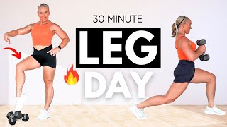 30 Min Over 40 Leg Workout with Dumbbells At Home