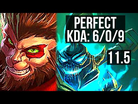 WUKONG vs HECARIM (JUNGLE) | 6/0/9, 500+ games, Dominating | KR Diamond | v11.5