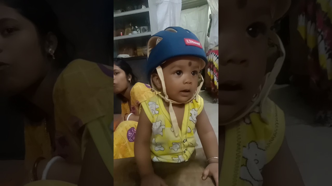 Adorable Abhinaba: Little Hero Plays Safely with His Helmet!