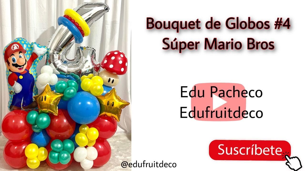 BOUQUET DE GLOBOS #4 - MARIO BROS - Arreglo para Cumpleaños - Decoración de Cumpleaños con Globos
