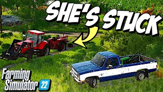 I Got The Old Farmall Stuck in my Muddy Lane Way | Farming Simulator 22