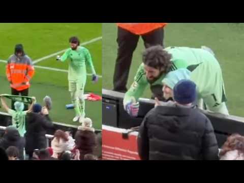 ❤️ CLASS Moment as Alisson Celebrates Liverpool Win with Young Supporter ❤️