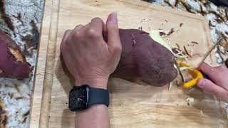 How to peel and cut sweet potatoes