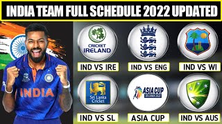 India Upcoming Cricket Series in 2022 Updated | India All Upcoming Series Schedule in 2022 | Updated