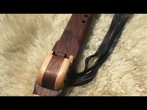 7 Hole Native American Style Drone Flute - Key of F - at 432Hz - Walnut and Maple woods