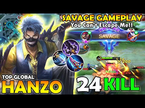 PERFECT SAVAGE GAMEPLAY !!! 24 KILL by ( TOP GLOBAL HANZO ῆῆჯჯ ) MLBB