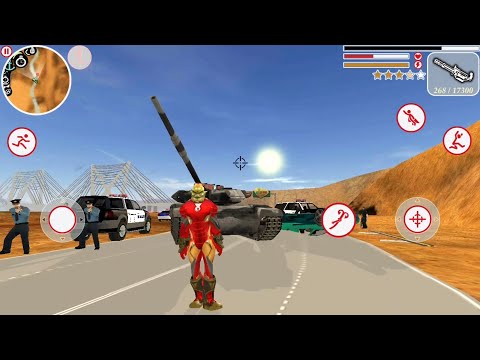 Iron Hero in Vegas Crime Simulator - Flying Rope Hero Crime City - Android GamePlay