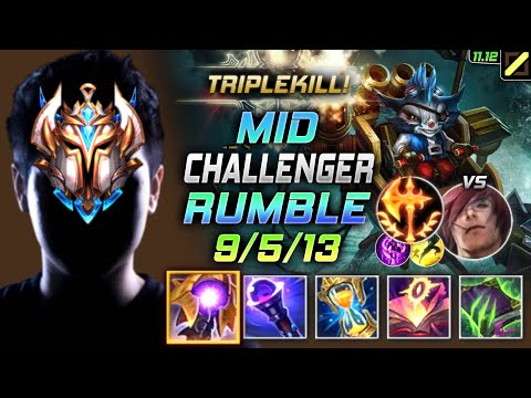 Challenger Rumble MID vs Sett - 챌린저 미드 럼블 템트리 룬 균열 정복자 ランブル Рамбл 机械公敌 藍寶 - LOL KR 11.12