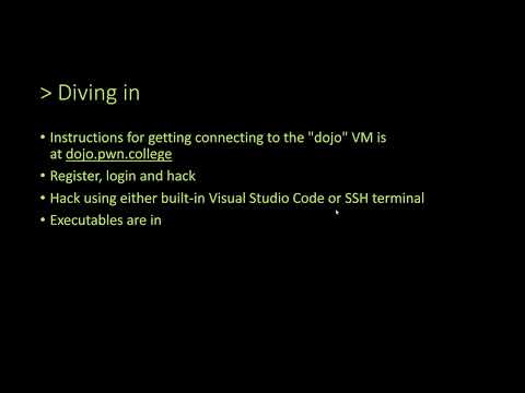 Getting started with pwn.college