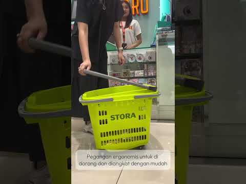 Gambar Stora Keranjang Belanja Dengan 4 Roda - Hitam
