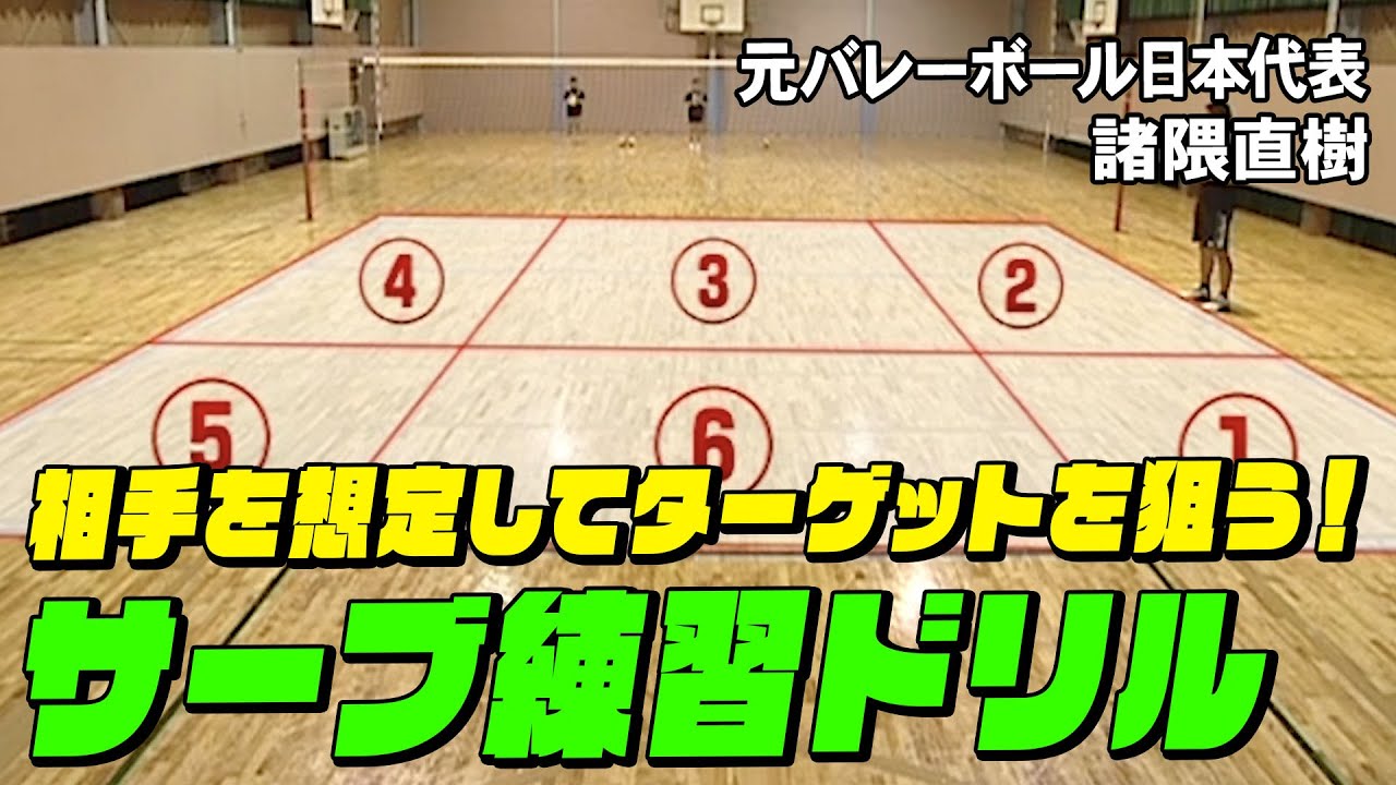 【バレーボール】相手を想定してターゲットを狙う！サーブ練習ドリル【元全日本代表 諸隈直樹】