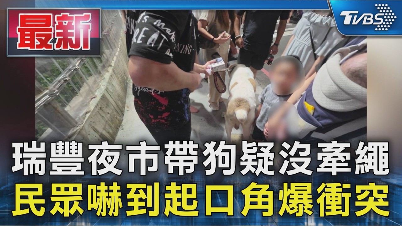瑞豐夜市帶狗疑沒牽繩 民眾嚇到起口角爆衝突｜TVBS新聞 @TVBSNEWS01