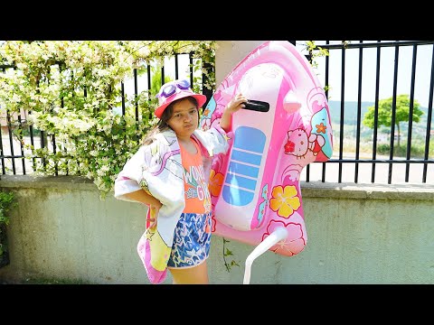 Masal and Öykü are going to swim in the pool