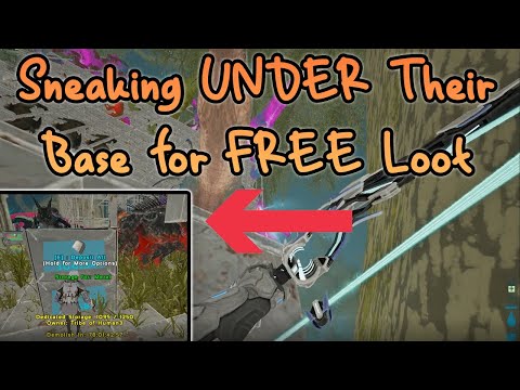 Sneaking UNDER THEIR BASE For Free Loot Small Tribes PvP - Ark Episode 5