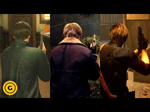 Leon S. Kennedy Gameplay Comparison - Remake 2, 4, & Requiem