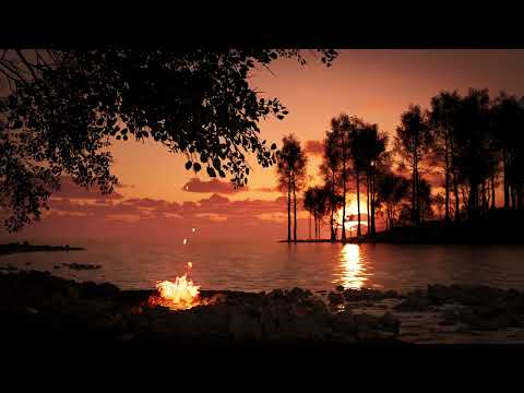 Loon Lake | Sunset Lakeside Campfire Ambience