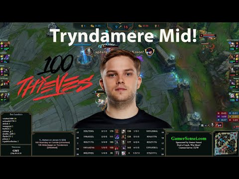 100T Abbedagge Triple Kill in ENEMY base - Tryndamere Mid