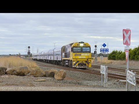 5AM8 JBRE "The Overland" Australian Passenger Train At Gheringhap Loop (4/4/2024) - PoathTV