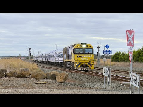5AM8 JBRE "The Overland" Australian Passenger Train At Gheringhap Loop (4/4/2024) - PoathTV