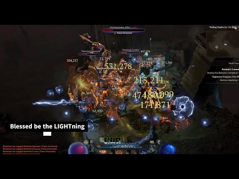 Diablo 4 Sorceress lvl 98 Chain Lightning  - Nightmare Dungeons WT 4 Gameplay