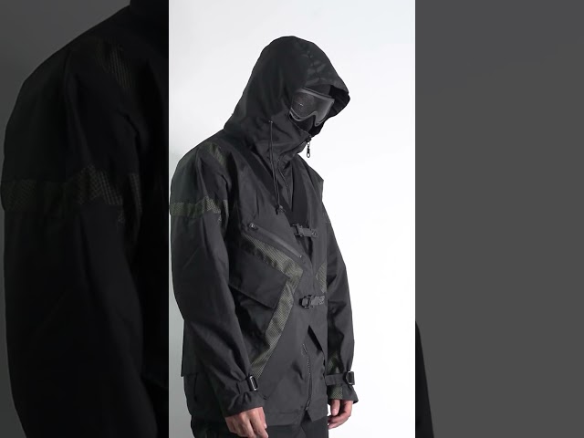 Vídeo relacionado con XYXIONGMAO Streetwear Techwear - Sudadera con Capucha Cyberpunk Tactical para Hombre, Color Negro, Negro -, Medium