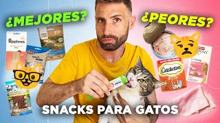 ¿Qué PREMIO debes darle a TU GATO? 🐱🍖 | MEJORES Y PEORES SNACKS PARA GATOS | ¿Churu sí o no?