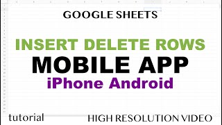 Google Sheets Mobile - Add & Delete Rows (iPhone, Android) - How To #shorts