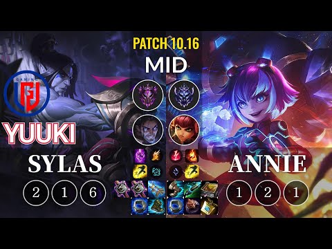 LGD Yuuki Sylas vs Annie Mid - KR Patch 10.16