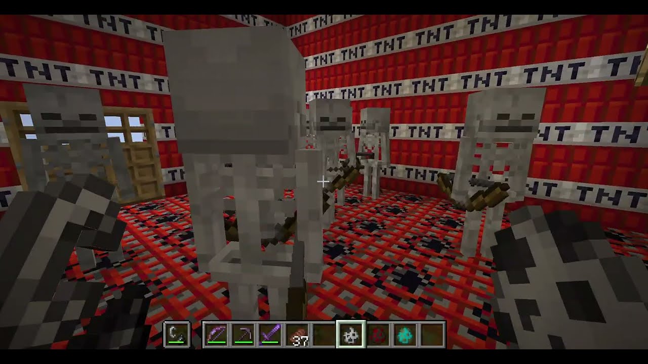 Minecraft Experiment! Exploding TNT Box with Night Time Mobs! #MinecraftExperiment, #TNTExplosion