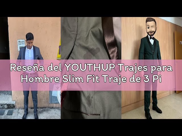 Vídeo relacionado con YOUTHUP Trajes para Hombre Slim Fit Traje de 3 Piezas de Ceremonia de Boda Solapa de Chal Smoking Blazer Pantalones Chaleco