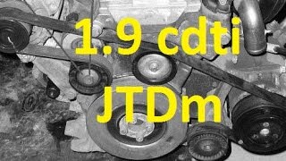 How to replace tensioner &amp; v-ribbed belt 1.9 cdti jtdm  z19dth z19dt Astra, Vectra Zafira Alfa