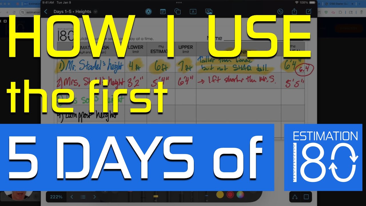 How I Use Days 1-5 of Estimation 180 • Andrew Stadel • Older Version