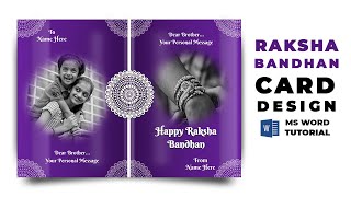 Indian Festival (Raksha Bandhan) Card Design in MS Word | Microsoft Word | A4 Card Design in MS Word