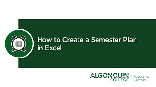 How to Create a Semester Plan in Excel