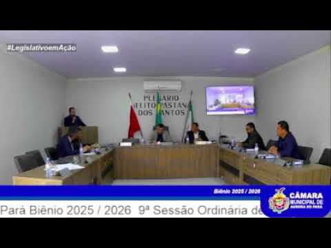 9ª Sessão Ordinária 2026 da Câmara Municipal  de Vereadores de Aurora do Pará Biênio 2025 / 2026