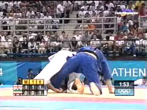 Judo Atenas 2004   Nestor Khergiani GEO vs  Masoud Haji Akhondzadeh IRI