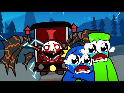 BLUE Vs CHOO CHOO CHARLES!? Rainbow Friends Animation