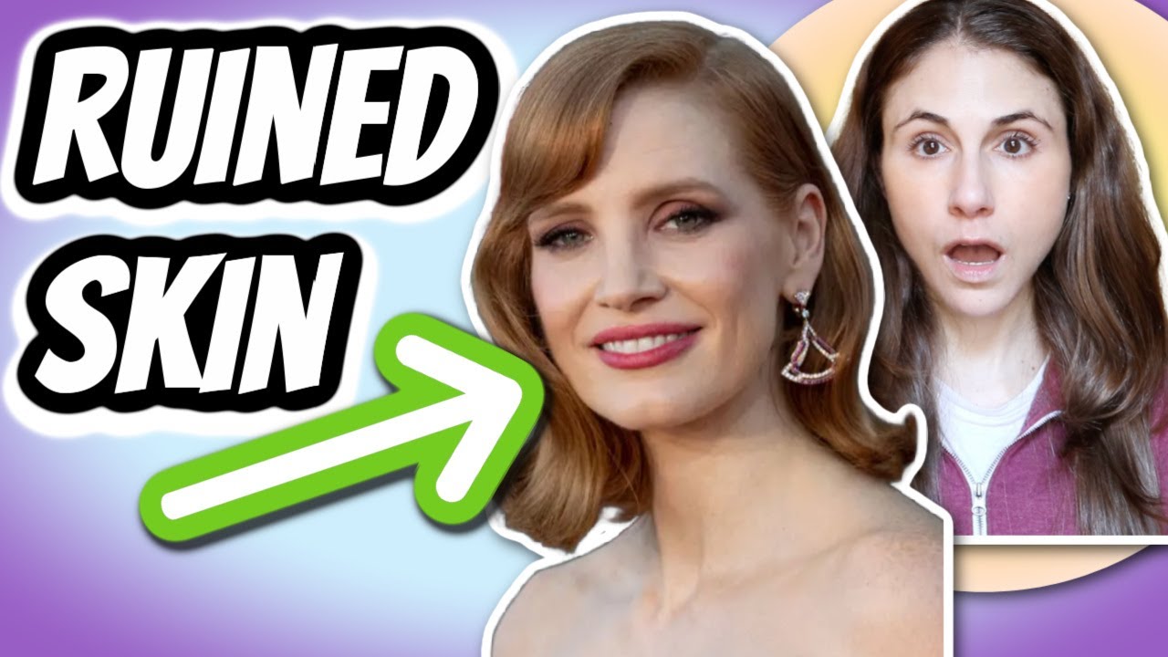 Jessica Chastain says MAKEUP RUINED HER SKIN | Dermatologist responds | Dr Dray