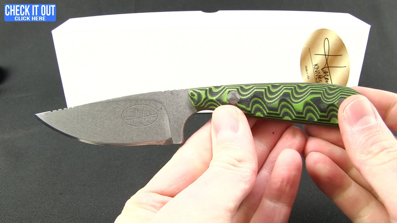 Hazen Knives Medium 1095 Series Fixed Blade Knife Green/Black (3.5" Tumbled) 2GR