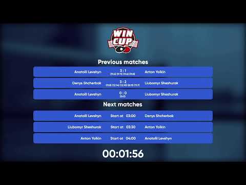 02:00 Anatolii Levshyn 3 - 1 Liubomyr Sheshurak West 7 WIN CUP 14.12.2022 | TABLE TENNIS WINCUP