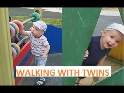 Walking with twins | Fun Outdoor Playground for kids | Прогулка с двойняшками