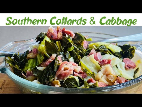 Mixed Greens Recipe | How To Cook Collard Greens Cabbage Bacon and Ham Hocks