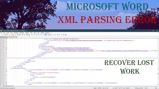 XML Parsing Error - Quick Fix