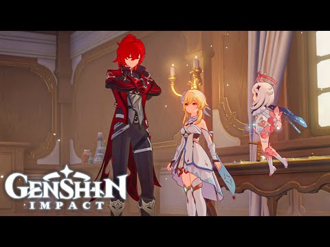 ENDING CUTSCENE Young DILUC Meets Lumine | Hidden Strife Past Story Diluc Skin Genshin Impact