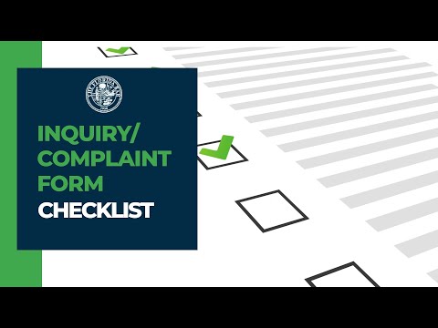 Complaint Form Checklist