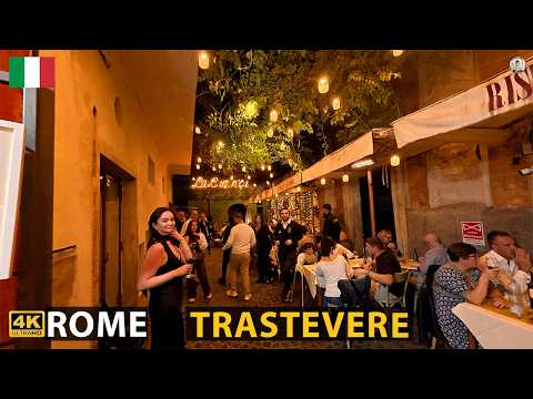 TRASTEVERE at Night – Lightful Rome in October 2025 | 4K HDR 60FPS