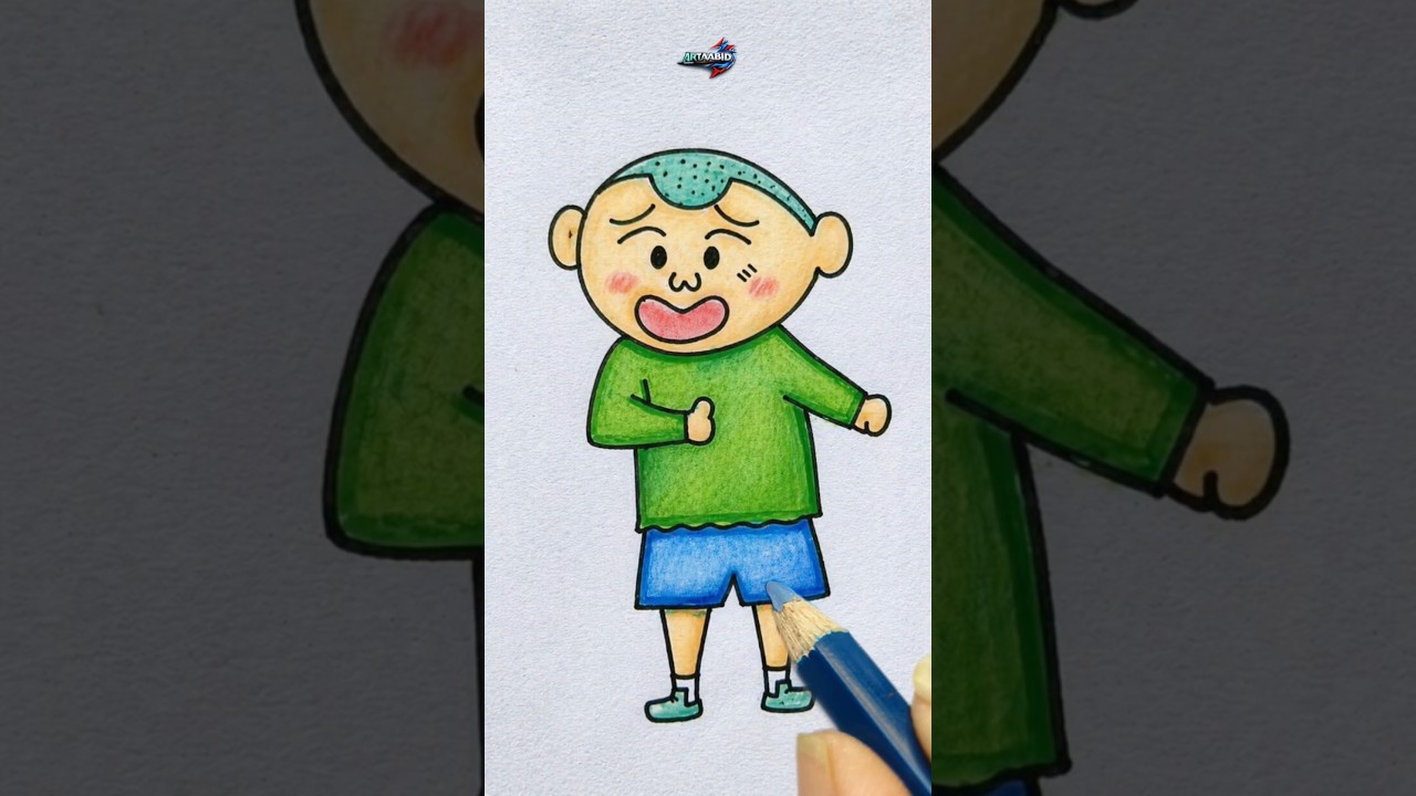 How to Draw Masao from Crayon Shin-chan Step by Step🎨#drawing #shinchan #이훈이 #shorts @ARTAABID